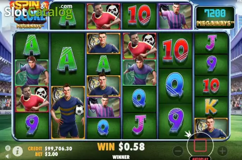 Win Screen. Spin and Score Megaways slot