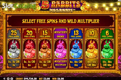 画面7. 5 Rabbits Megaways カジノスロット
