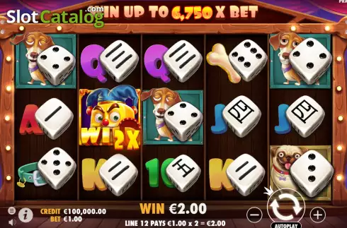 Win screen. The Dog House Dice Show slot