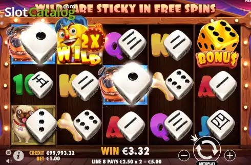 Win screen 2. The Dog House Dice Show slot