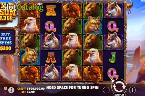 Reels Screen. Wild Bison Charge slot