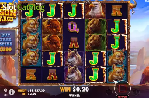 Win Screen. Wild Bison Charge slot