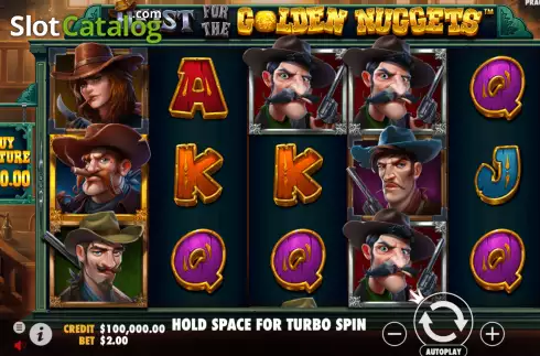 Reels Screen. Heist for the Golden Nuggets slot