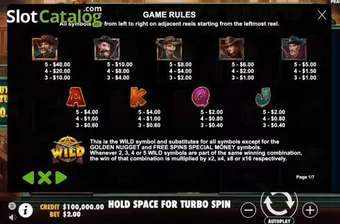 Game Rules 1. Heist for the Golden Nuggets slot