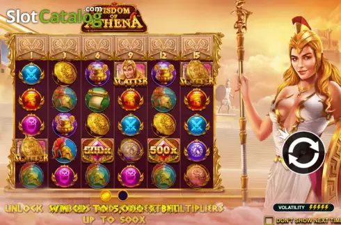 Start Screen. Wisdom of Athena slot