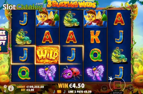 Free Spins 2. 3 Buzzing Wilds slot