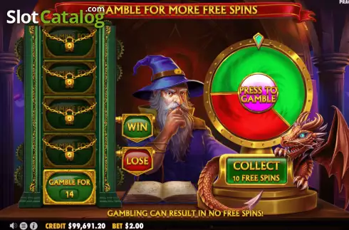 Free Spins Gamble. Power of Merlin Megaways slot