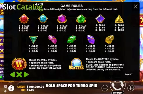 Game Rules 1. Diamond Cascade (Pragmatic Play) slot