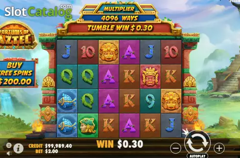 Win Screen. Fortunes of the Aztec slot