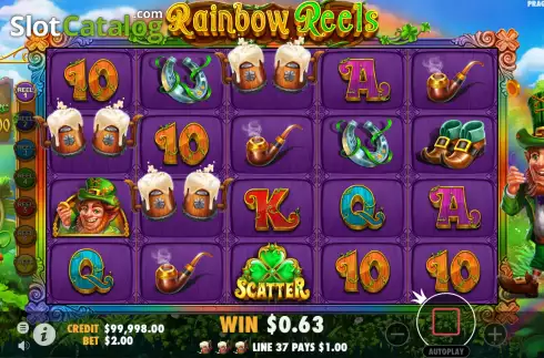Win Screen. Rainbow Reels (Pragmatic Play) slot