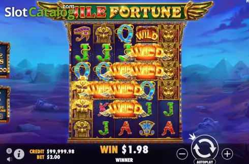 Win Screen. Nile Fortunes slot