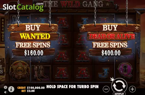 Buy Bonus Menu. The Wild Gang slot
