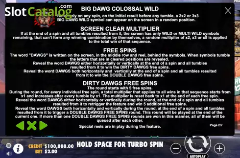 Bildschirm8. The Big Dawgs slot