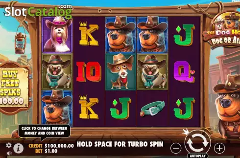 Game Screen. The Dog House - Dog or Alive slot