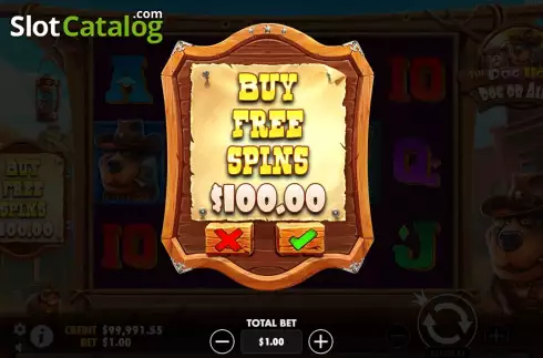 Buy Feature Screen. The Dog House - Dog or Alive slot