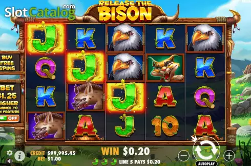 Bildschirm3. Release the Bison slot
