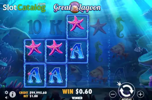 Win screen. Great Lagoon slot
