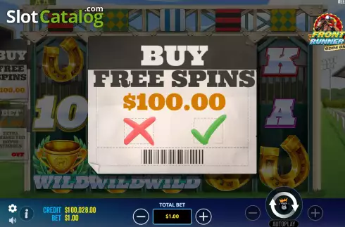 Buy Feature Screen. Front Runner Odds On slot
