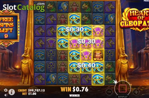 Free Spins Win Screen 3. Heart of Cleopatra slot