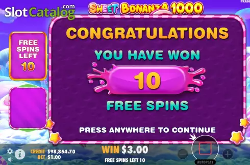 Free Spins Win Screen 2. Sweet Bonanza 1000 slot