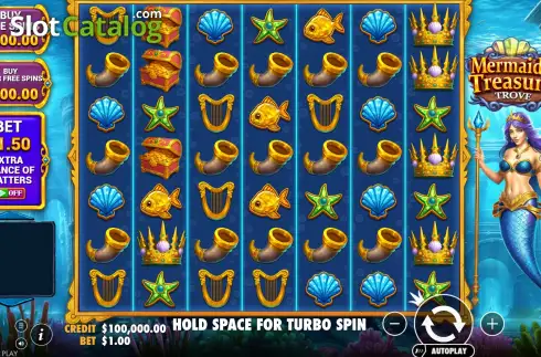 Game Screen. Mermaid’s Treasure Trove slot