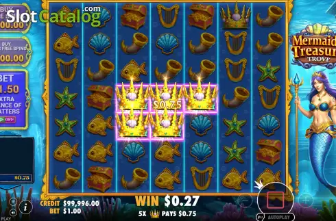 Win Screen. Mermaid’s Treasure Trove slot