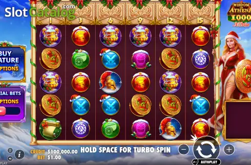 Pantalla2. Wisdom of Athena 1000 Xmas Tragamonedas 