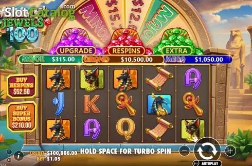 Bildschirm2. Mummy’s Jewels 100 slot