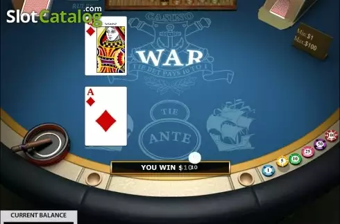 Skärmdump4. Casino War (Pragmatic Play) slot