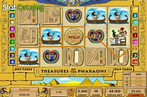 画面3. Treasure of the Pharaohs カジノスロット