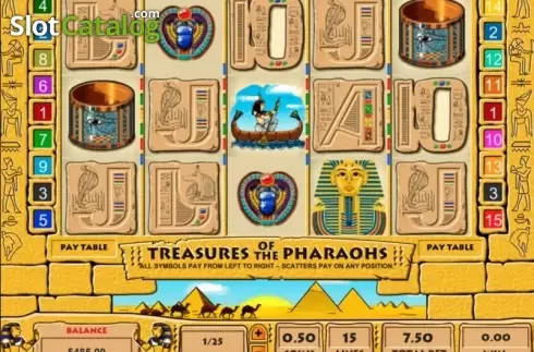 画面2. Treasure of the Pharaohs カジノスロット