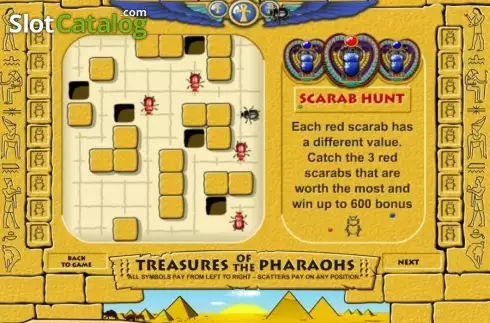 Schermo5. Treasure of the Pharaohs slot
