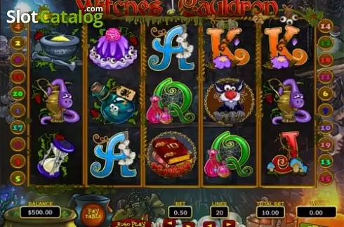 Game Workflow screen. Witches Cauldron slot