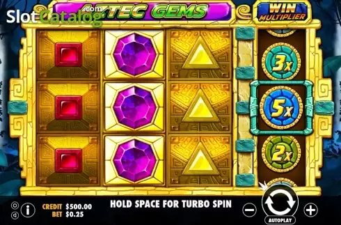 Game Workflow screen. Aztec Gems slot