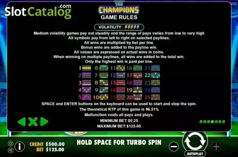 Bildschirm5. The Champions slot
