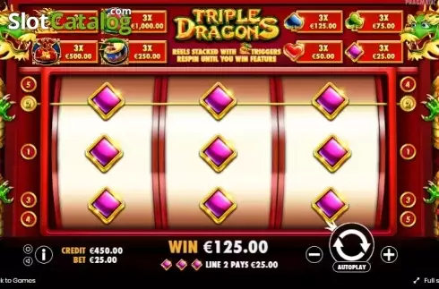 Win Screen. Triple Dragons (Pragmatic Play) slot