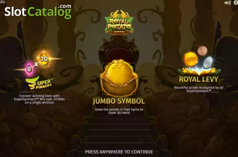 Start Screen. Royal Potato slot