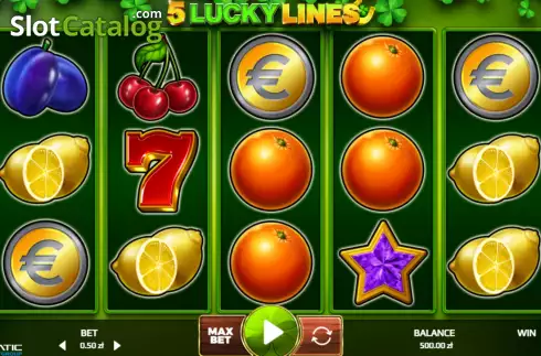 Game screen. 5 Lucky Lines slot