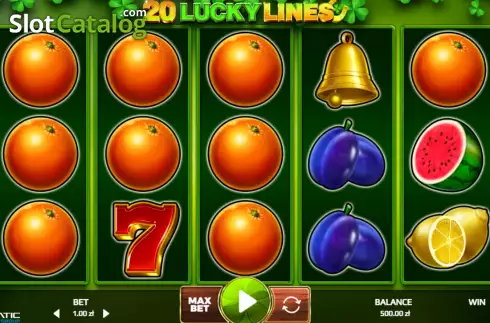 Game screen. 20 Lucky Lines slot