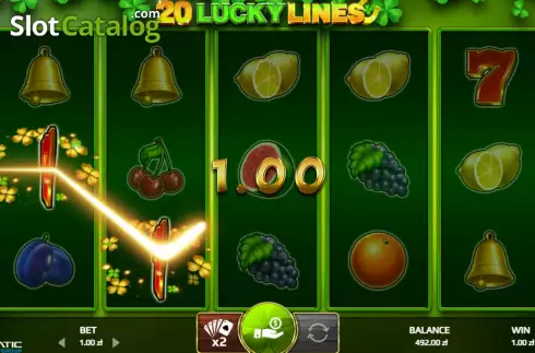 Win screen. 20 Lucky Lines slot