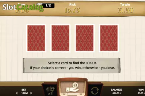 Risk Game screen. PRL slot