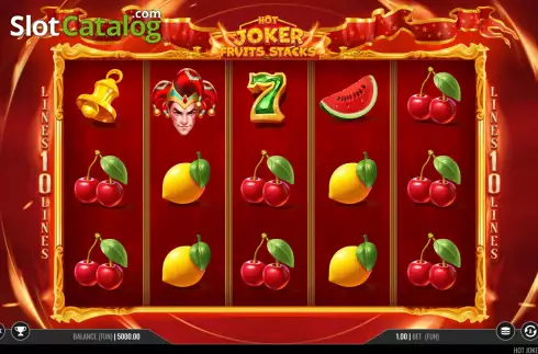 Game screen. Hot Joker Fruits Stacks slot