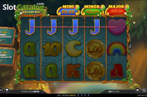Win screen. Leprechaun Charms Hold and Win slot