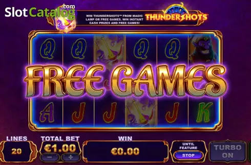 Free Spins Win Screen. Ways Of The Genie Thundershots slot