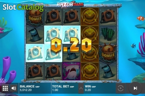 Win Screen. Razor Shark slot