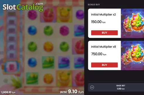 Buy Feature Screen. Candy Blast (Push Gaming) slot