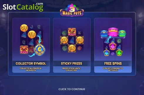 Schermo2. 3 Magic Pots slot
