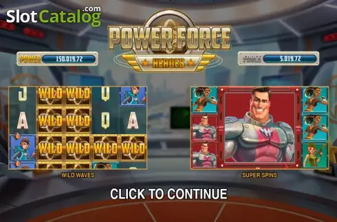 Ecranul 1. Power Force Heroes slot
