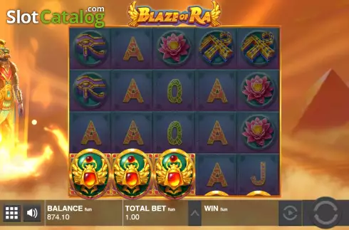Free Spins Win Screen. Blaze Of Ra slot