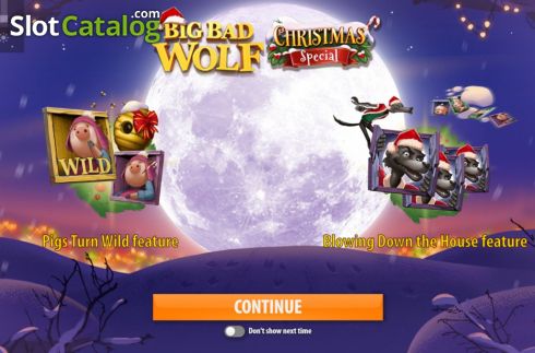 Start Screen. Big Bad Wolf Christmas Special slot